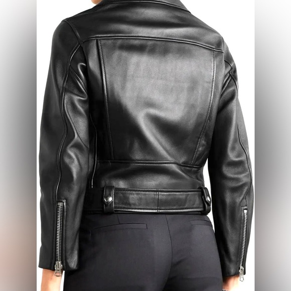 Acne Studies black moto riders jacket size US 32 - Picture 7 of 9
